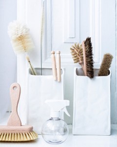 white cleaning supplies